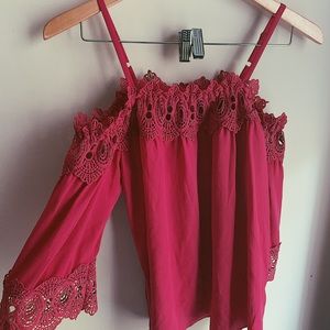 By&By Cold Shoulder Blouse, Sz M